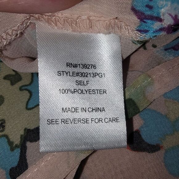 Daniel Rainn floral chiffon kimono topper size M/L - Picture 6 of 6